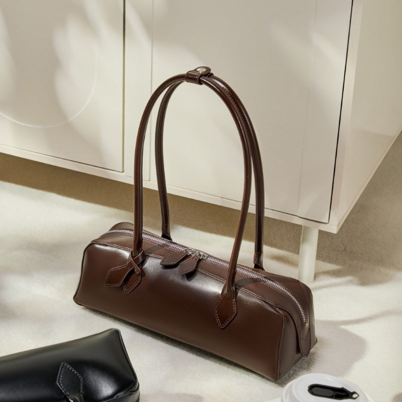 Refined Leather Flap Bag
