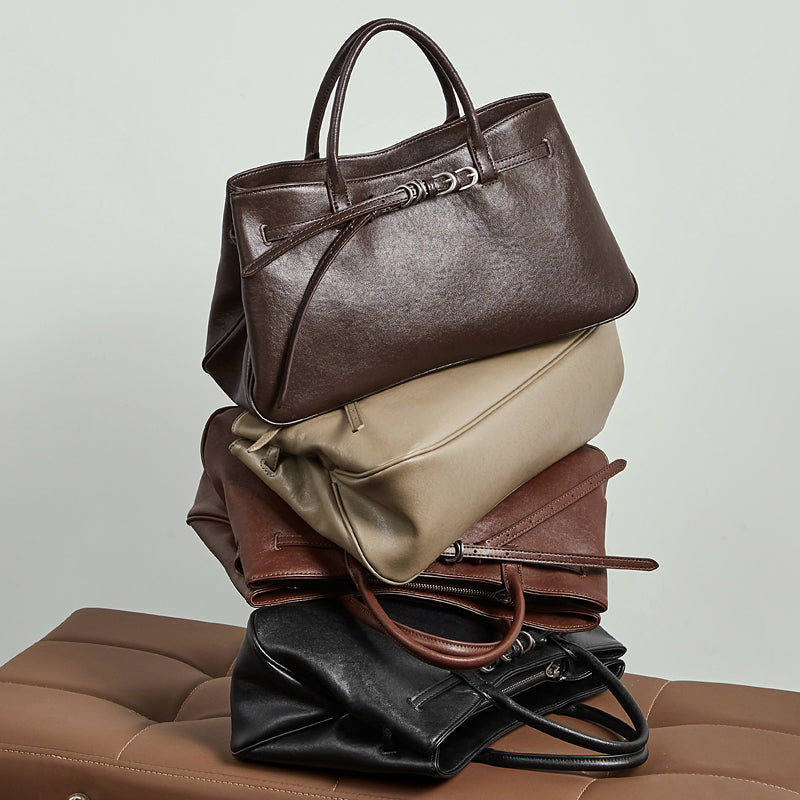 Minimalist Belt-Buckle Handbag