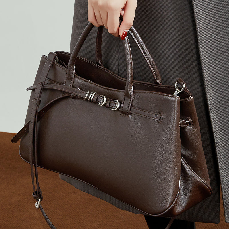 Minimalist Belt-Buckle Handbag