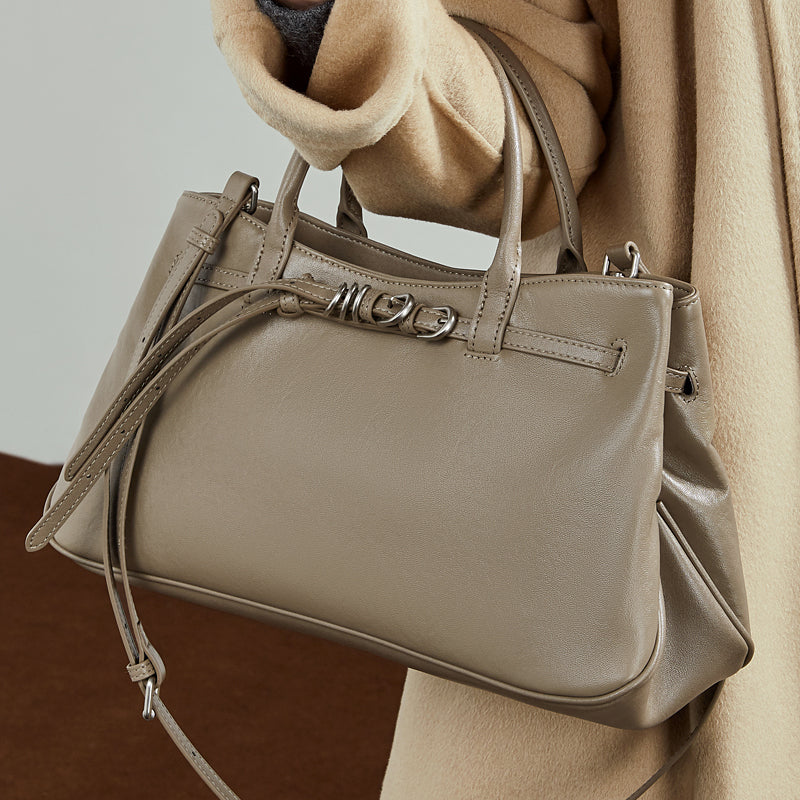 Minimalist Belt-Buckle Handbag