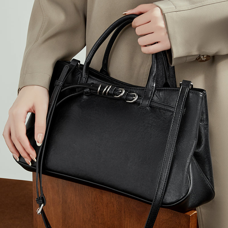 Minimalist Belt-Buckle Handbag