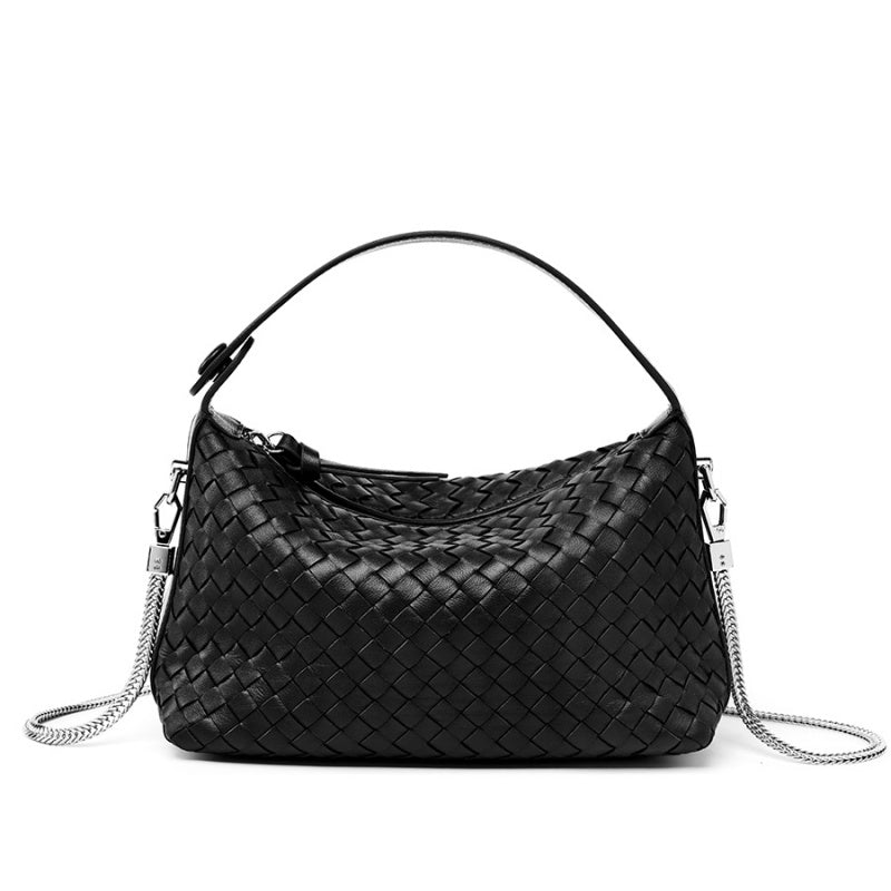 Genuine Leather Woven Handbag