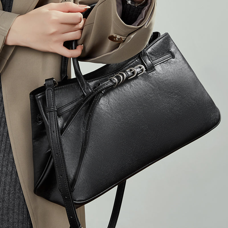 Minimalist Belt-Buckle Handbag