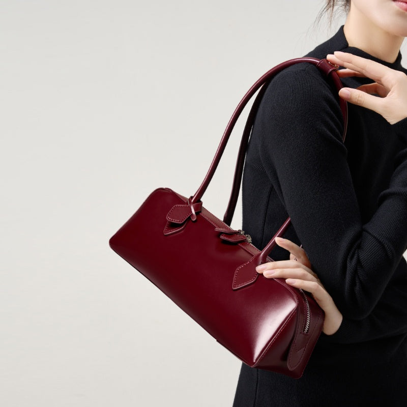 Refined Leather Flap Bag