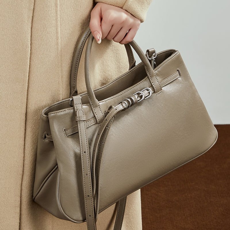 Minimalist Belt-Buckle Handbag
