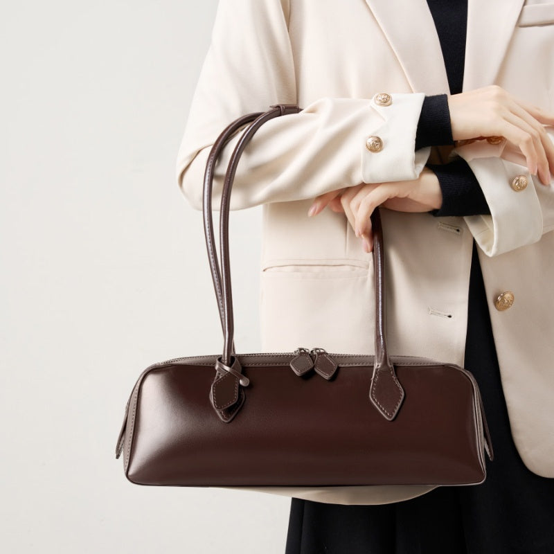 Refined Leather Flap Bag