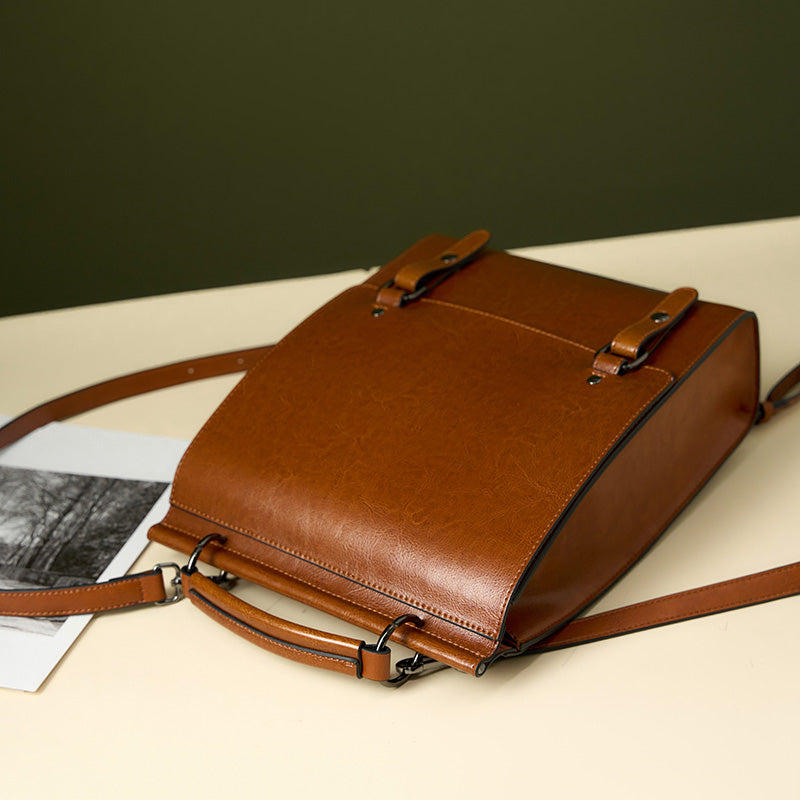 Vintage-Inspired Top Handle Backpack