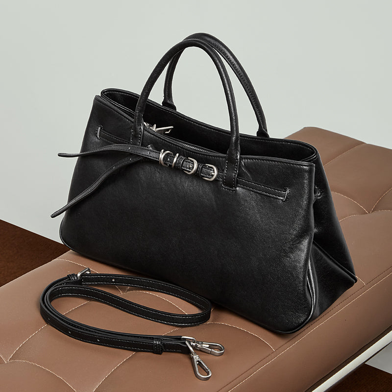 Minimalist Belt-Buckle Handbag