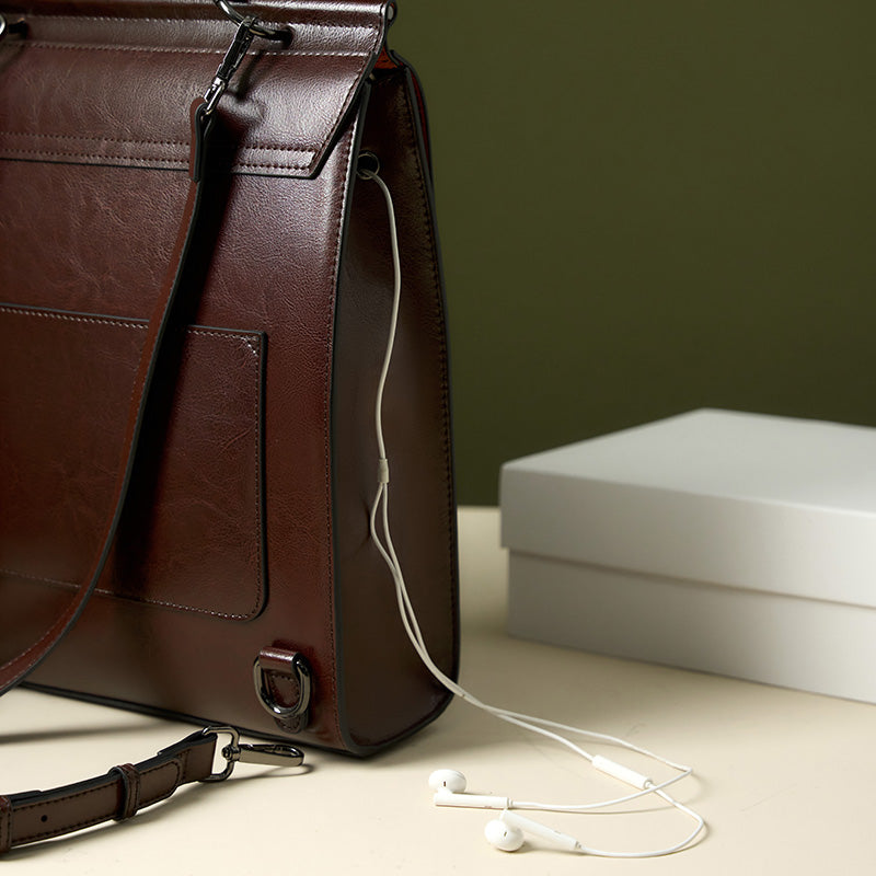 Vintage-Inspired Top Handle Backpack