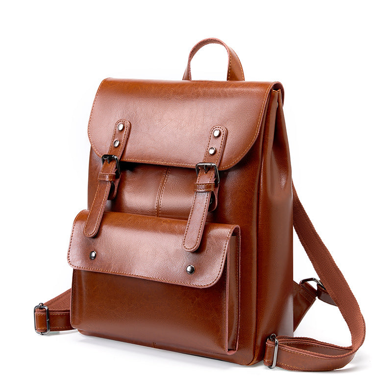 Vintage-Inspired Buckle Backpack