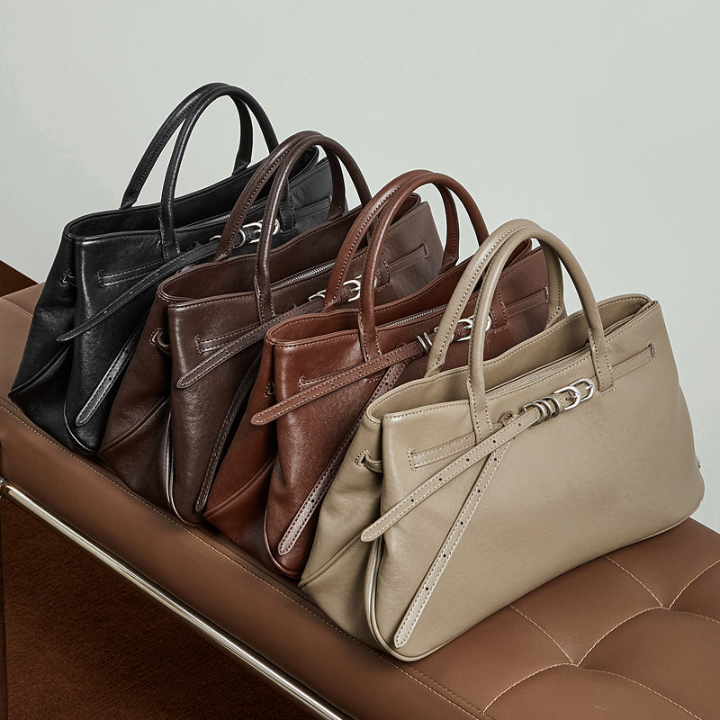 Minimalist Belt-Buckle Handbag
