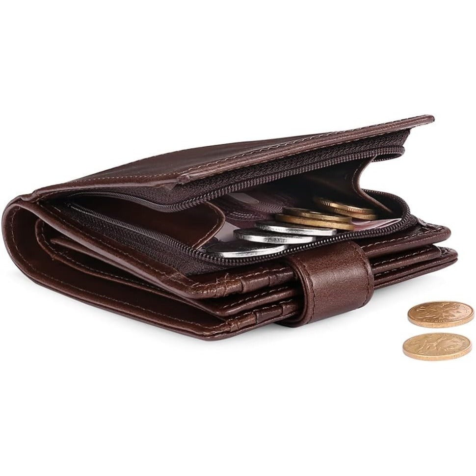Men’s Bifold Leather Wallet – Large Capacity