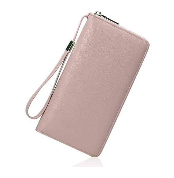 Women’s Leather Zip-Around Wallet – Large Capacity