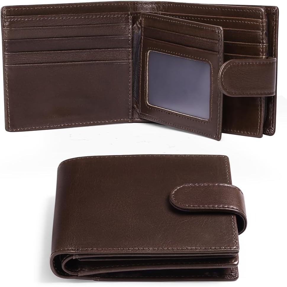Men’s Bifold Leather Wallet – Large Capacity