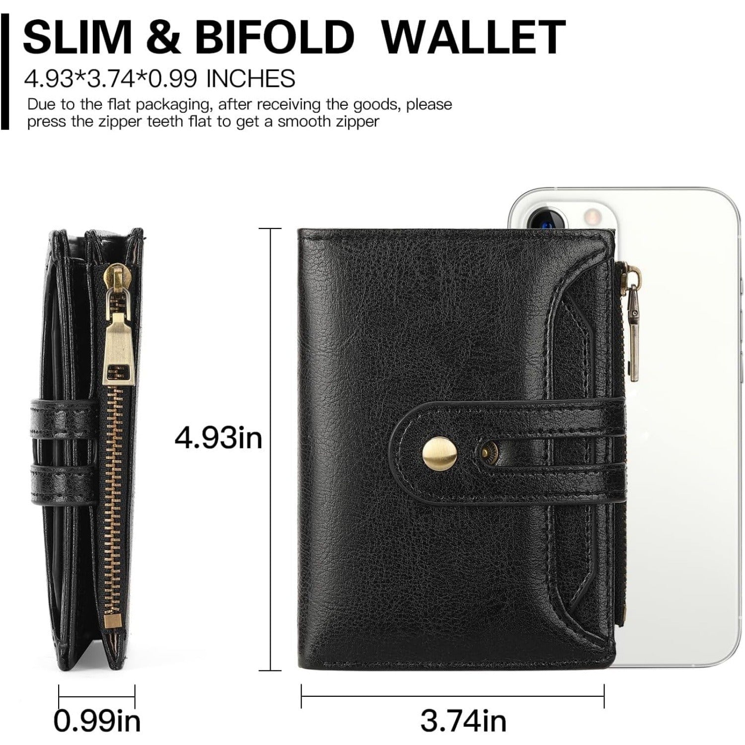 Women’s Leather Billfold Wallet with Coin Pocket