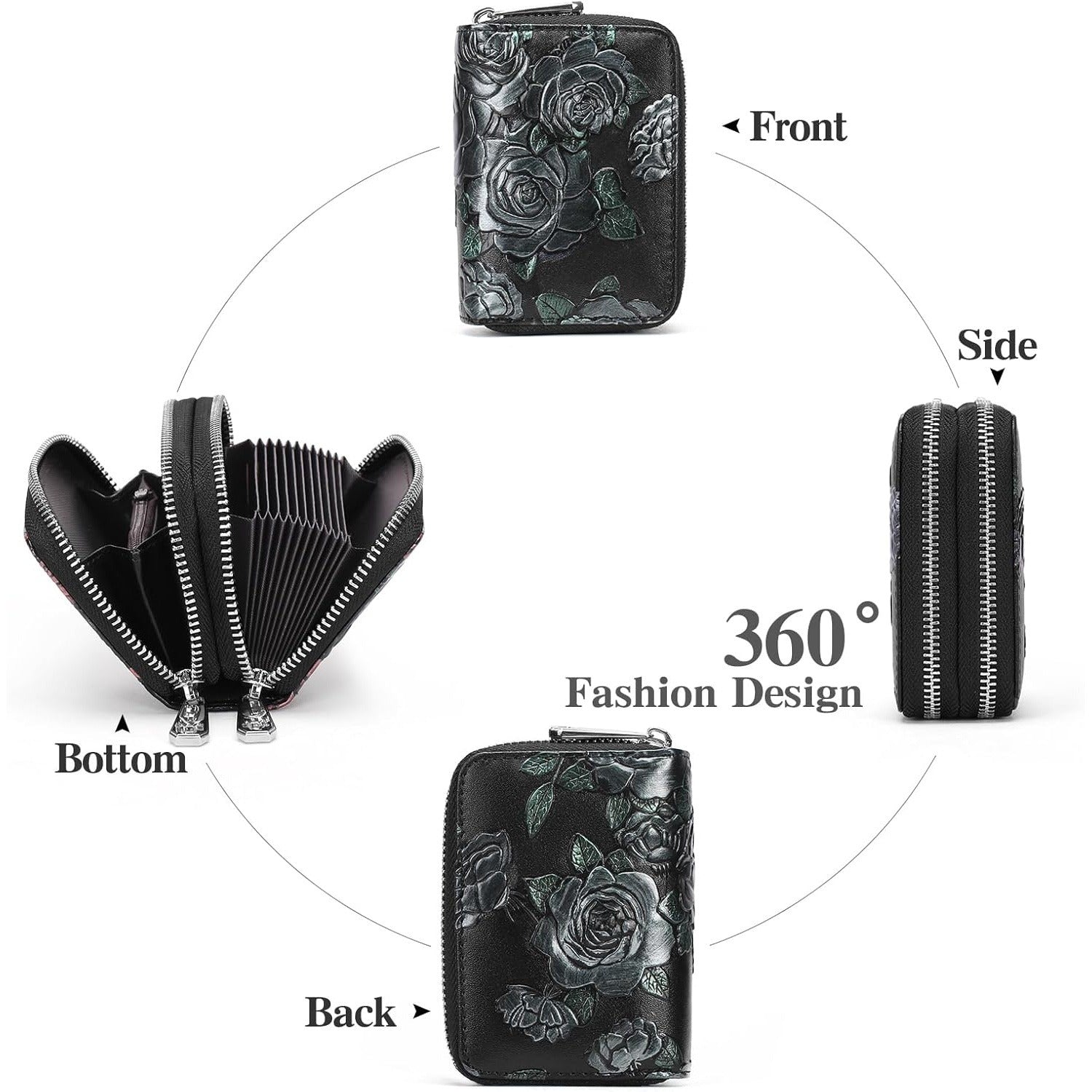 Small Genuine Leather Wallet for Women – RFID Blocking Credit Card Holder