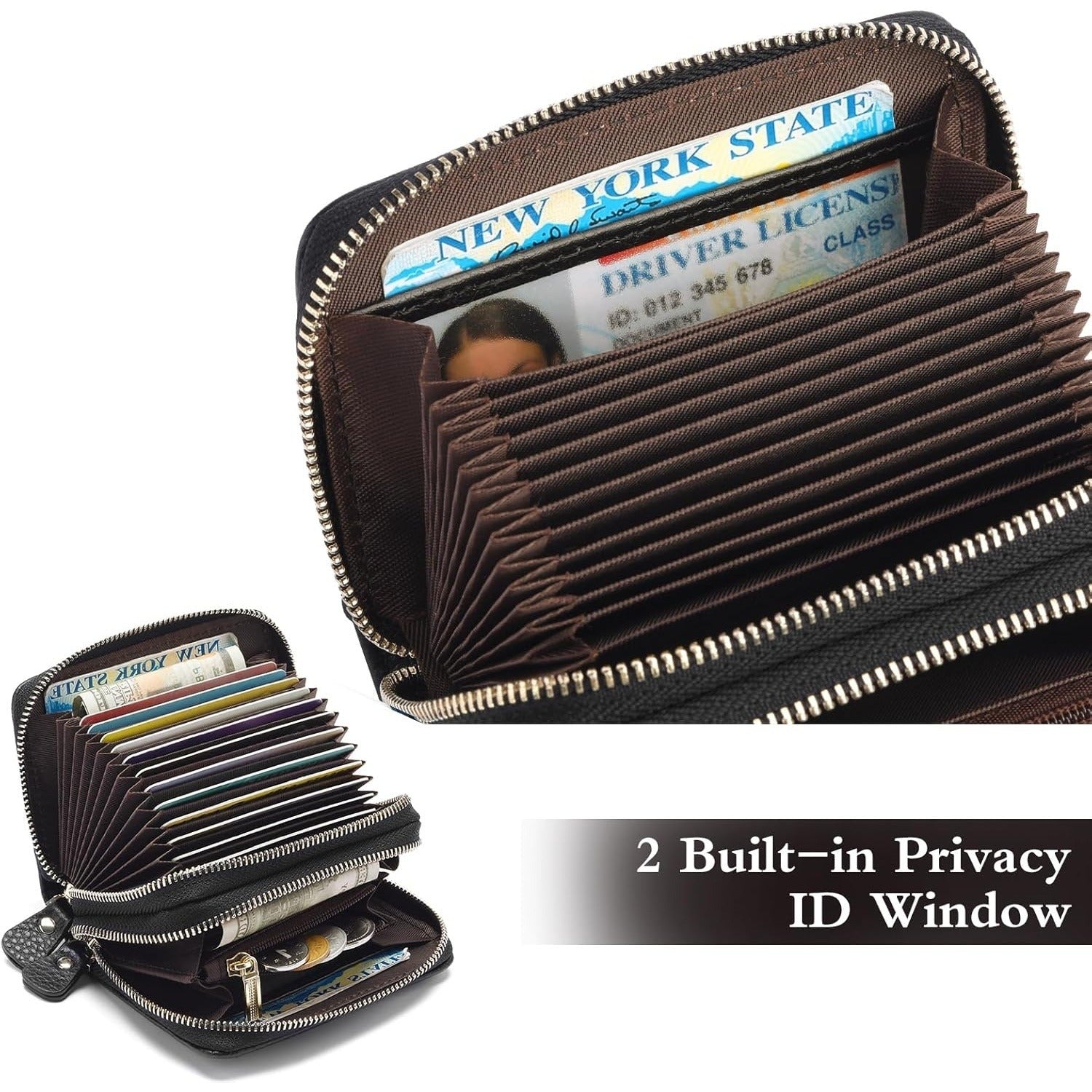 Women’s RFID Leather Card Wallet – Black