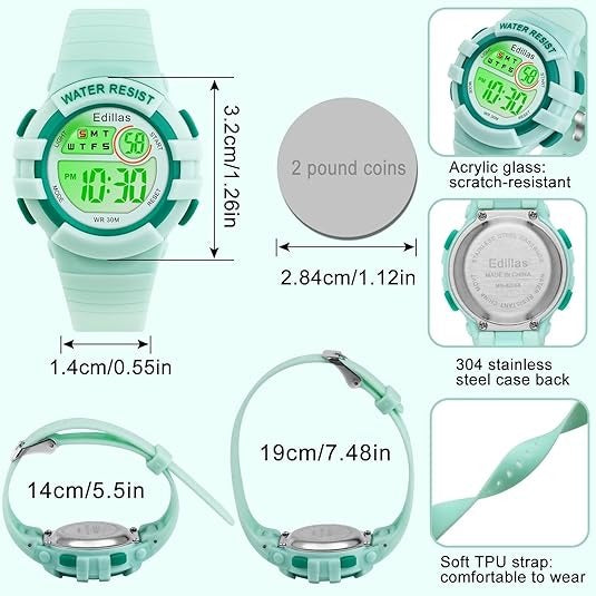 Kids Digital Sport Watch – Multifunctional with Water Resistance