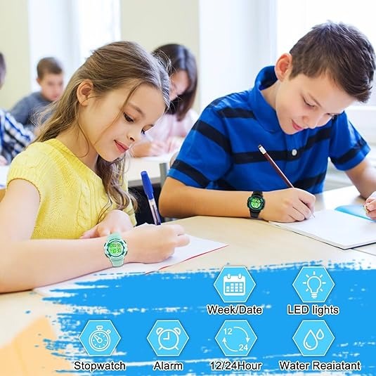Kids Digital Sport Watch – Multifunctional with Water Resistance